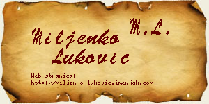 Miljenko Luković vizit kartica